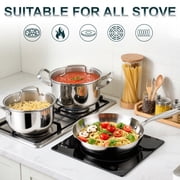 Bestdin 20-Piece Triple Ply Stainless Steel Cookware Set, Kitchen Pots and Pans Set with Glass Lid for Kitchen, Dishwasher Safe, Premium Non-Toxic Kitchen Set for Home Chefs & Family Cooking