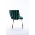 thumbnail image 5 of Velvet Dining Chairs Set of 2, Modern Hand Weaving Accent Chairs Living Room Chairs, Upholstered Side Chair with Golden Metal Legs for Dining Room Kitchen Vanity Living Room (Green), 5 of 7