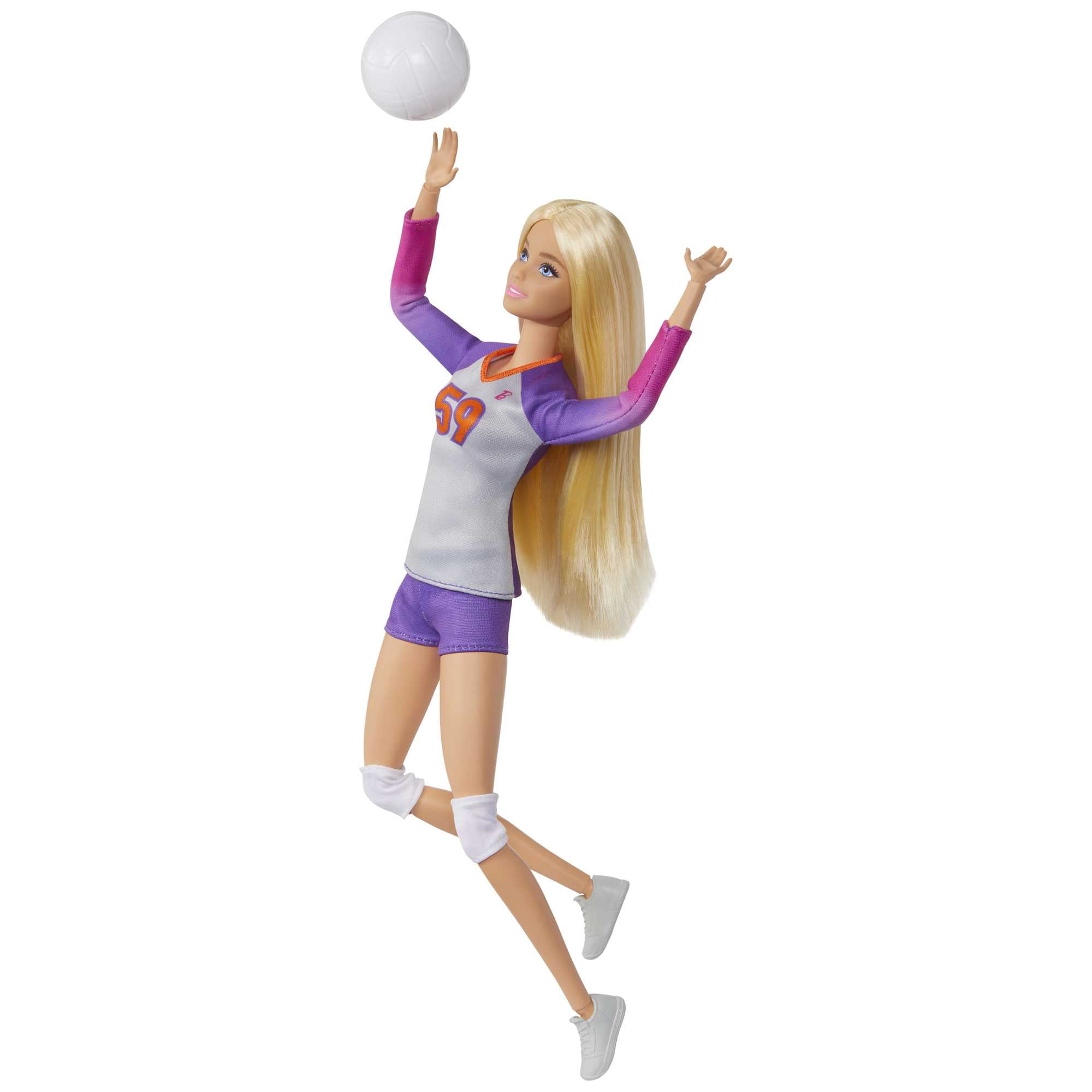 Barbie Doll & Accessories, Made to Move Career Volleyball Player Doll with Uniform and Ball, 11 in