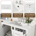 thumbnail image 5 of Bathroom Vanity with Sink, Freestanding Bathroom Sink Vanity with 3 Drawers & Soft-Close Door, Solid Wood Bathroom Cabinet with Ceramic Basin for Small Space (White & 36"), 5 of 9