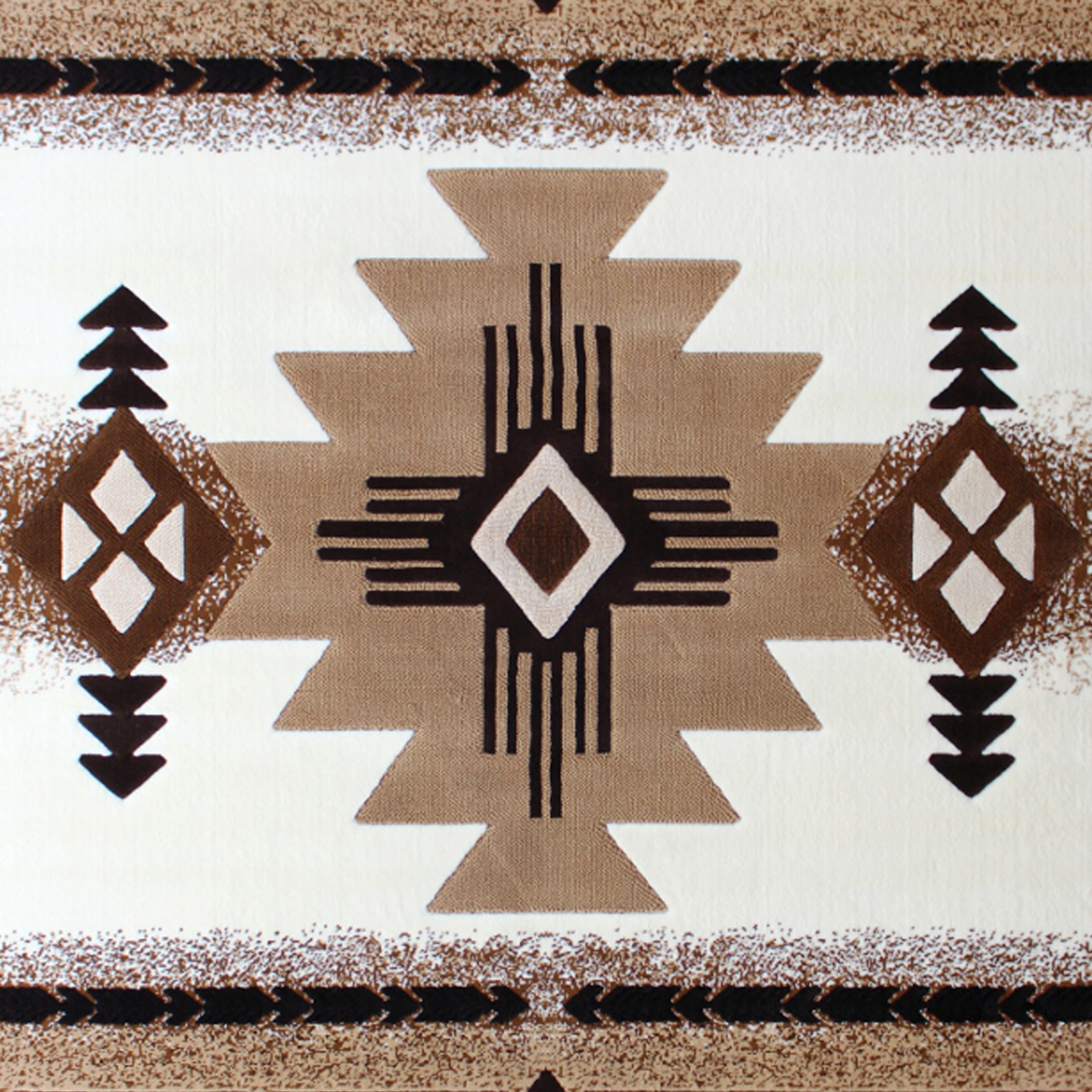 BizChair South West Native Area Rug Design C318 Ivory (5 Feet X 7 Feet)