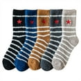 thumbnail image 2 of Mens Fuzzy Socks 5 Pairs Cozy Slipper Fluffy Socks Winter Warm Soft Cabin Stocking Comfy Sleep Fleece Socks, 2 of 7
