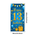 thumbnail image 2 of Blue Gold Themed Happy 13 Birthday Backdrop Banner Party Supplies Decors Balloons Stars Props for Photography Birthday Party Celebration Photo Booth Decorations, 2 of 6