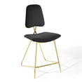 thumbnail image 3 of Modway Ponder Counter Stool Performance Velvet Set of 2 in Black, 3 of 10