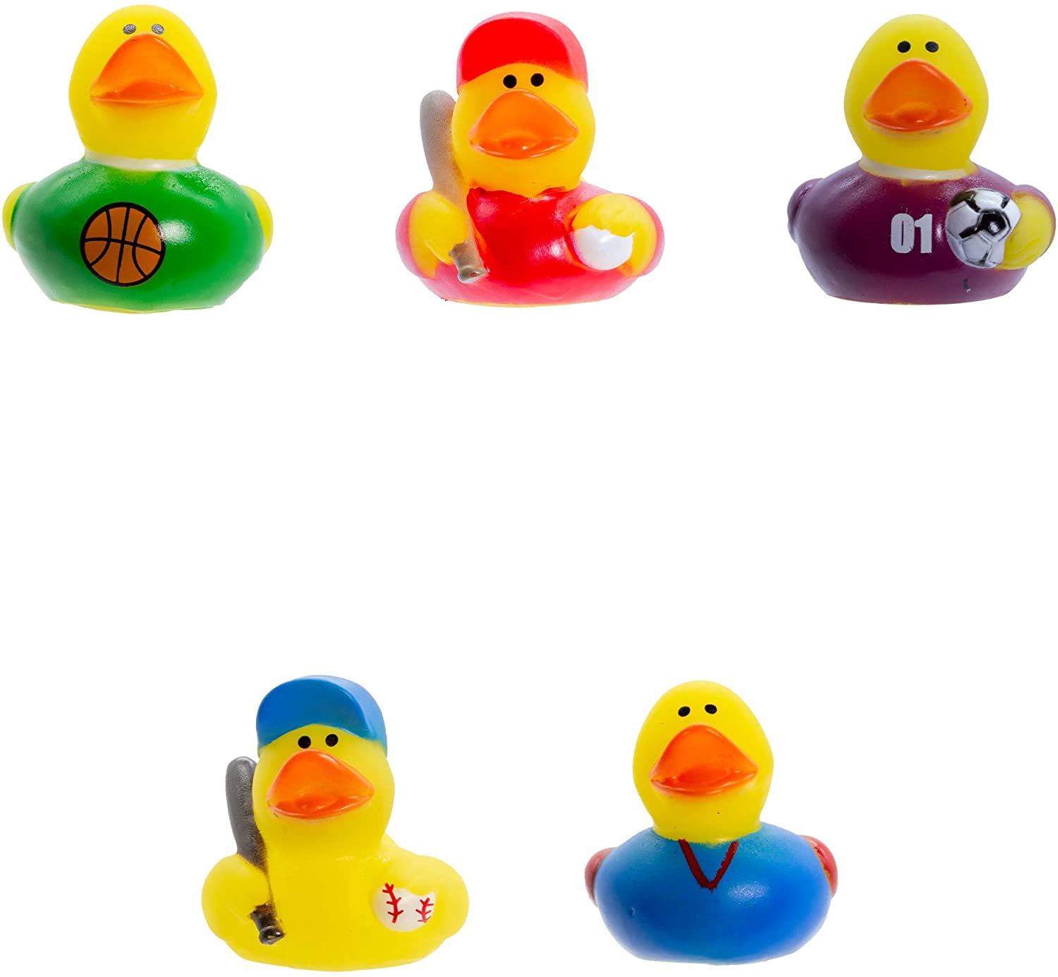 50 Pack 2" Assorted Themed Rubber Ducky Bath Toys (Sports) Walmart