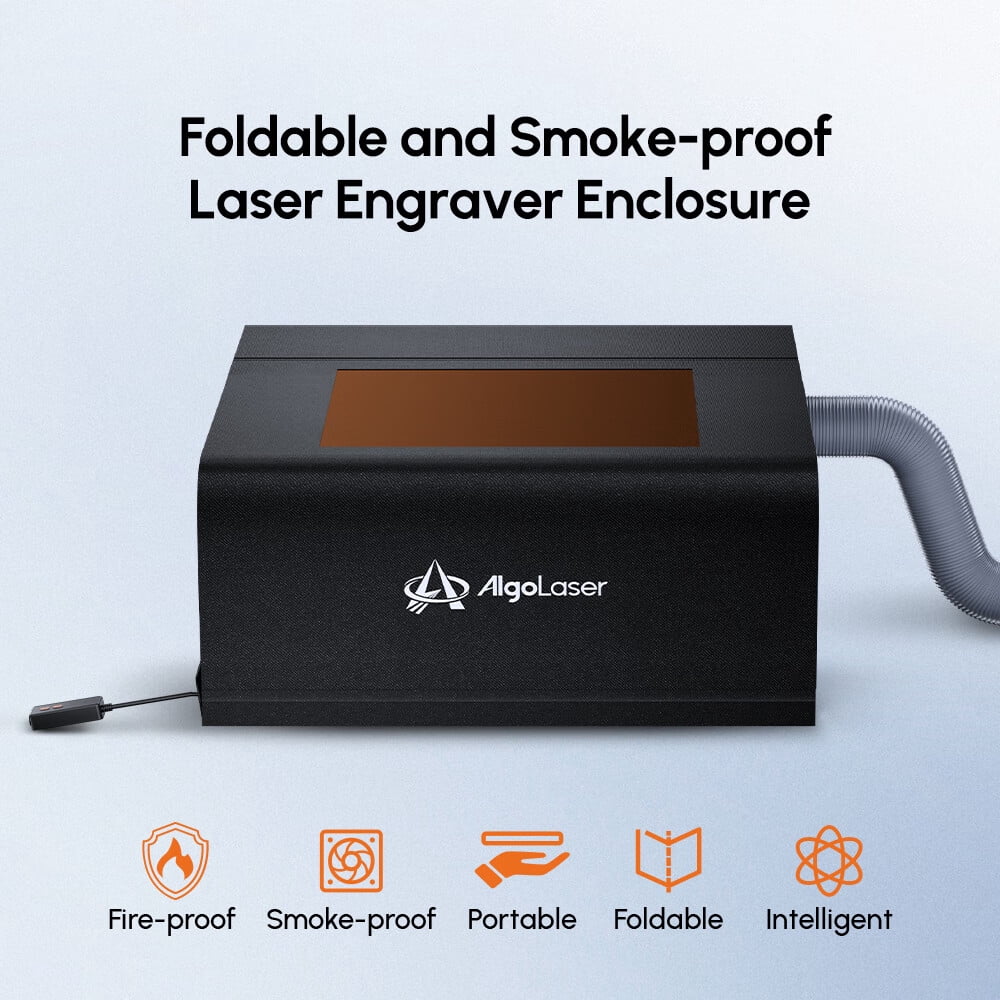 Algo Enclosure for Engraver, Fireproof and Dustproof Protective Cover for Most Engraving Cutting Machine, Insulates Against Smoke and Odor, with Exhaust Fan, 32.67"x28.74"x15.55"