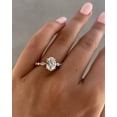 thumbnail image 3 of SOLITAIRE JEWELS 1.20Ct Oval Moissanite Solitaire Accent Pave Setting Wedding 18K Gold Ring, 3 of 6