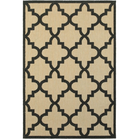 Moretti Loyalty Area Rug 660N9 Outdoor Sand Lattice Curves