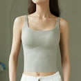 thumbnail image 2 of ZyeKqe Camisole Tops for Women Built in Bra Workout Crop Tank Top Sleeveless Athletic Shirts Slim Fitted, 2 of 9
