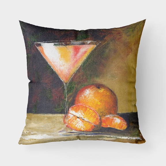 Carolines Treasures TMTR0036PW1818 Orange Martini by Malenda Trick Canvas Decorative Pillow  18H x18W multicolor