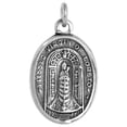 thumbnail image 1 of Sterling Silver Blessed Virgin of Loreto Medal Pendant Oxidized finish Oval 1 inch, 1 of 4