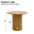 thumbnail image 5 of Rophefx 35.4" Solid Wood Round Dining Table with Handcrafted Relief Pedestal,Circle Dining Table,Natural, 5 of 9