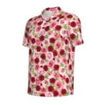 thumbnail image 3 of Daiia Rose Flowers Pattern Men’s Polo Shirts,Solid Deck Shirt,Classic Fit, Breathable Cotton Polo for Casual and Sport Wear-Medium, 3 of 9