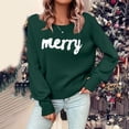 thumbnail image 2 of Womens Christmas Sweater New Crew Neck Long Sleeved Pullover for Relaxed Fit Cozy Fall Sweaters Green S, 2 of 9