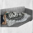 thumbnail image 6 of Pitbull Soft Flannel Fleece Blanket, Abstract Illustration Portrait of Aggressive Fighting Dog on Spiky Round Motif, Cozy Plush for Indoor and Outdoor Use, 70" x 90", Black and White, by Ambesonne, 6 of 6