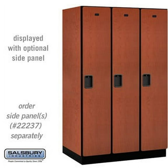 Salsbury 15 in. Wide Single Tier Designer Wood Locker with 3 Wide - Cherry - 6 ft. x 24 in.