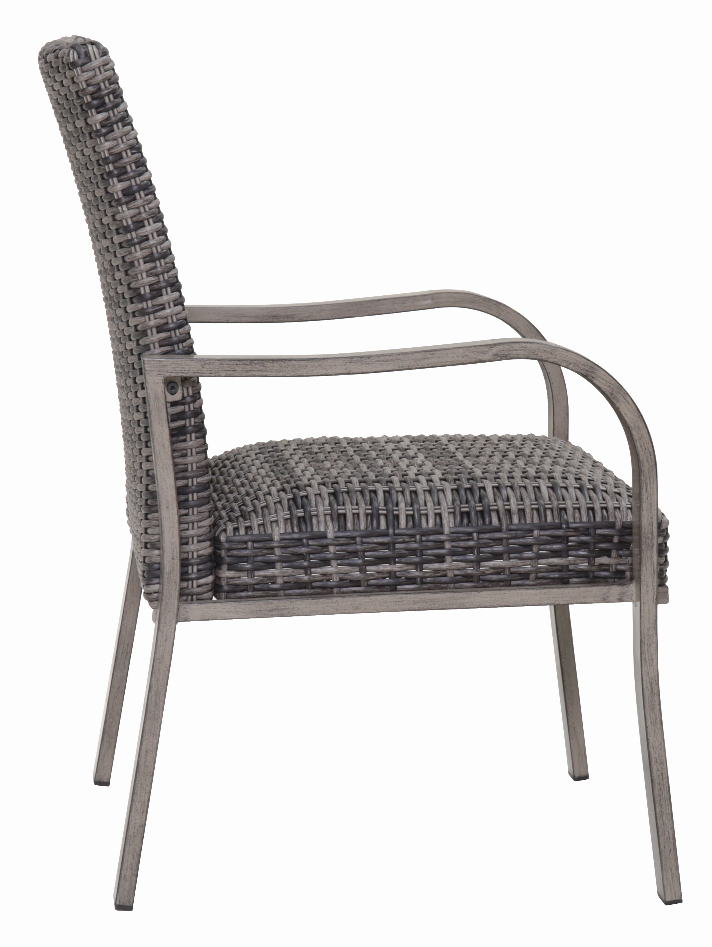 Outdoor Dining Chair, 2 Pack Patio Side Chair for Garden Backyard Outdoor Dining, Brown White Dark Grey