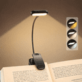 thumbnail image 6 of Book Light, Rechargeable Clip-On Reading Lights for Books, 3 Color Temperatures & 3 Brightness Levels, 40H Battery, Flexible Gooseneck, Reading Lights for Books in Bed, 6 of 8
