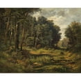thumbnail image 2 of Leopold Munsch 18x15 Gold Ornate Wood Frame and Double Matted Museum Art Print Titled - Roe Deer at the Forest Pond, 2 of 4