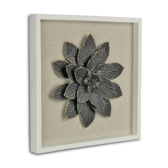 Contemporary Home Living 12.5" White and Black Flower Square Framed Wall Decoration