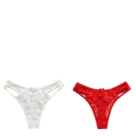 Wijhcboe 2 Pack Women Lady Slim Waist Trainer plus Size Underwear Thongs Lace Panties Women s Sexy Underwear Cotton G String Thong Stretch Sexy Underwear for Women Pack plus Size Ladie Brief Boxers