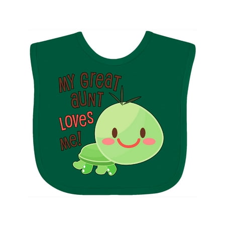 

Inktastic My Great Aunt Loves Me- Cute Turtle Gift Baby Boy or Baby Girl Bib