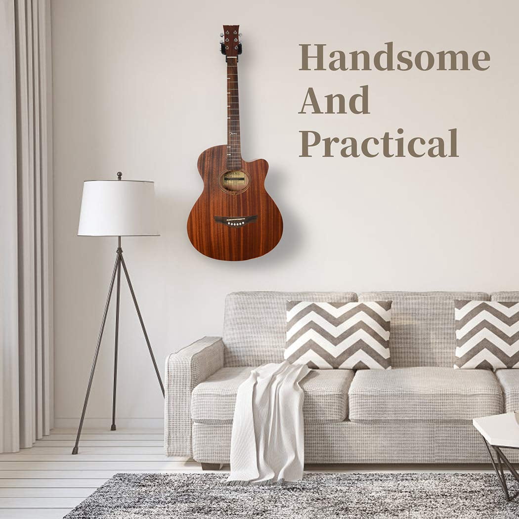 5 Pack Guitar Wall Hanger Mount - Black Hook Holder For Acoustic  Electric Bass & More