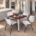 thumbnail image 2 of Regency Kee 36 in Square Breakroom Table- Cherry Top, Chrome Legs, 4 M Stack Chairs- Grey, 2 of 8