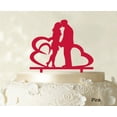thumbnail image 1 of Wedding Couple Cake Topper With Heart Personalized Cake Topper Color Option Available 6-7 Inches Wide, 1 of 1