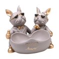 thumbnail image 2 of Escultura de almacenamiento para parejas, soporte para joyas, pendientes, regalo para amantes de los perros, figura de animal Gris, 2 of 9