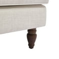 thumbnail image 5 of MAYEERTY Vintage Linen Upholstered Armchair - Antique Wood Legs for Living Room/Bedroom, Beige, 5 of 7