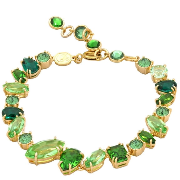 Swarovski Gema Mixed Cuts Green Crystal Bracelet, Size Medium