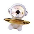 thumbnail image 3 of Bandeja de almacenamiento de estatua de astronautas, forma única, bandeja para llaves más suave para decoración del hogar, adornos, regalos navideños, plata con luz, 3 of 5