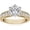 yellow gold, variant on Personalized 1ct Round Moissanite Wedding Anniversary Engagement Ring for Women, Promise Wedding Anniversary Ring Free Engraved - Size Y5