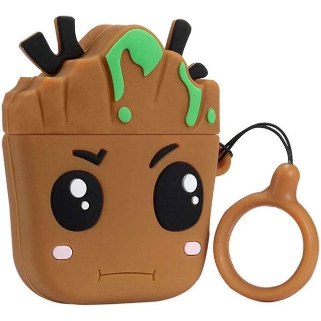 RV Funda linda para Airpod 1/2, diseño divertido y divertido para AirPods 1/2, fundas de silicona 3D para niñas, niños, hombres, funda para Air Pods 1/2 (árbol de raíz de bebé) oso de fresa Electrónica