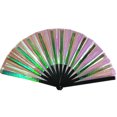 thumbnail image 4 of CSChome Folding Fan Folding Performance Prop: 13 Ribs Brilliant Color Transparent 13 Inch Large Shining Rave Hand Perfect Birthday Gift, 4 of 7