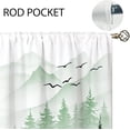 thumbnail image 5 of Green Misty Forest Small Kitchen Curtains Tree Mountain Window Treatment Woodland Landscape Rod Pocket Cafe Short Curtains for Bathroom Dining Room Men Tier Treatment Drapes 27.5x39 inch, 5 of 6