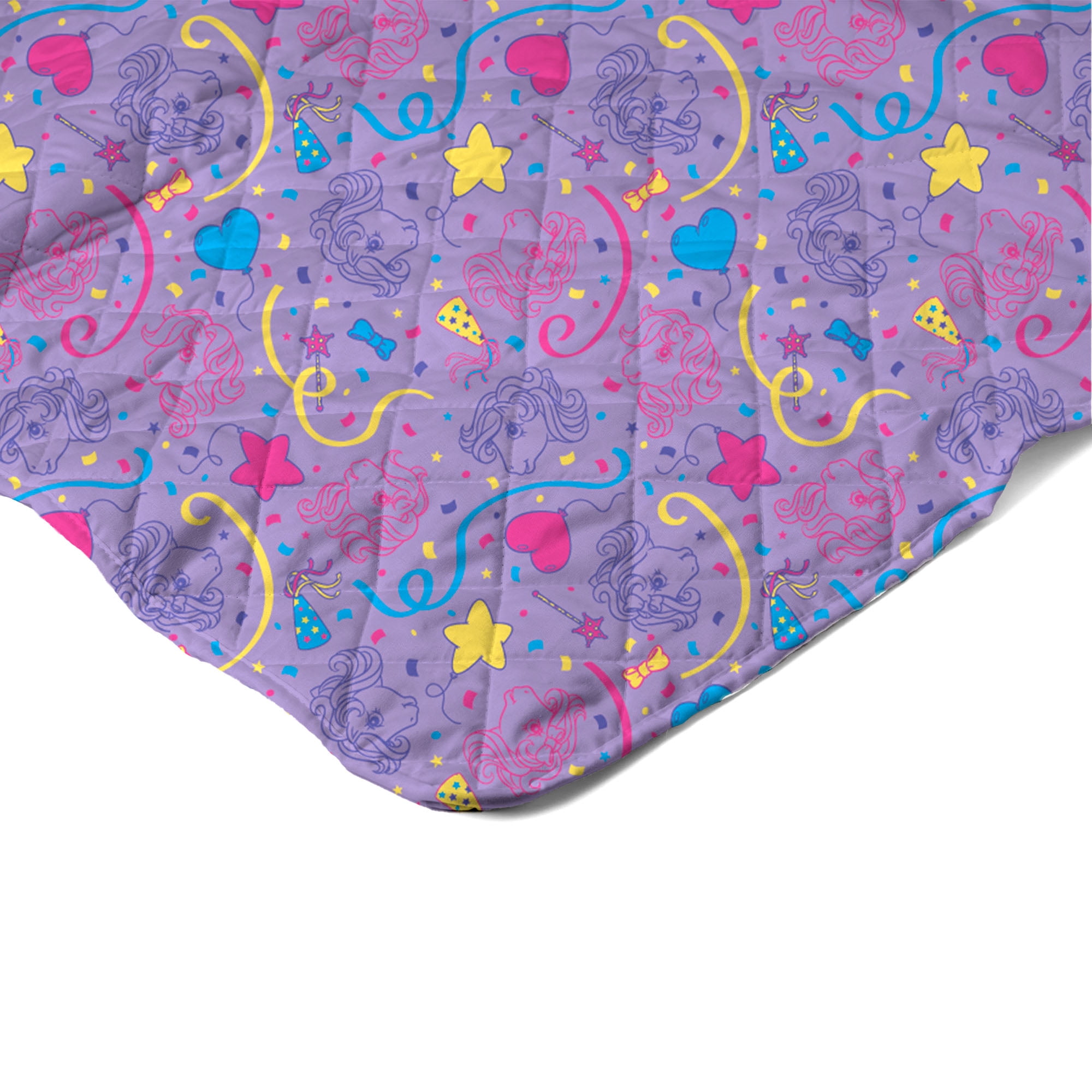 My Little Pony Pony Party Quilted Throw Blanket 60x80 inches, Kids Character Bedding