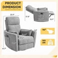 thumbnail image 7 of Furmax 360° Swivel Recliner Power Massage Rocker Chair Adult Glider Rocker with 2 Comfy Pillows for Nursery,Loop Yarn Gray, 7 of 7