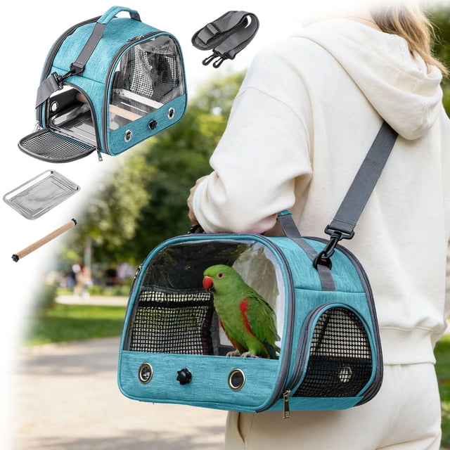 BotaniNest Portable Bird Travel Backpack For Small Ventilated Outdoor Adventure Cage