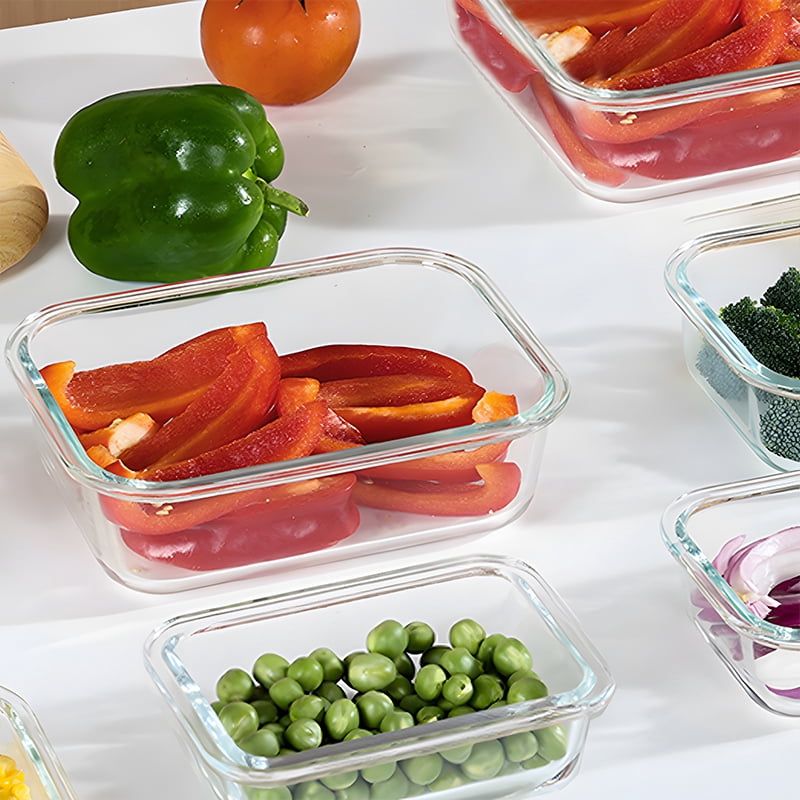 21Pcs Glass Food Storage Containers with Lids, Glass Airtight Meal Prep Container Set for Lunch, Kitchen Pantry Organizers and Storage, Leak Proof