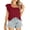 Red, variant on Eytino Tops for Women Cute Sleeveless Tank Tops Ruffle Summer Solid Color Chiffon Blouses Top Shirts