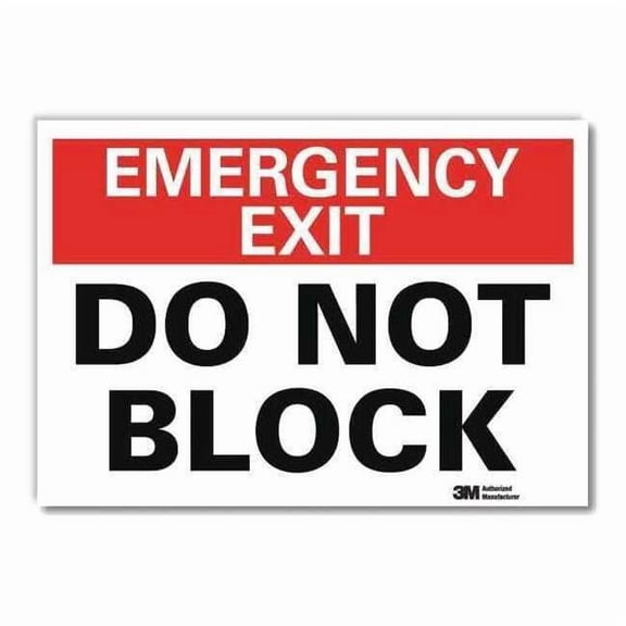 Lyle Emergency Sign,5x7in,Reflective Sheeting U7-1079-RD_7X5