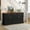 Black, variant on Mintazer 63" Fluted Sideboard Buffet Cabinet with Storage, Kitchen Storage Console Table with 4 Doors and 3 Drawers, Modern Coffee Bar Station for Entryway Kitchen Living Room Dining Room, Black