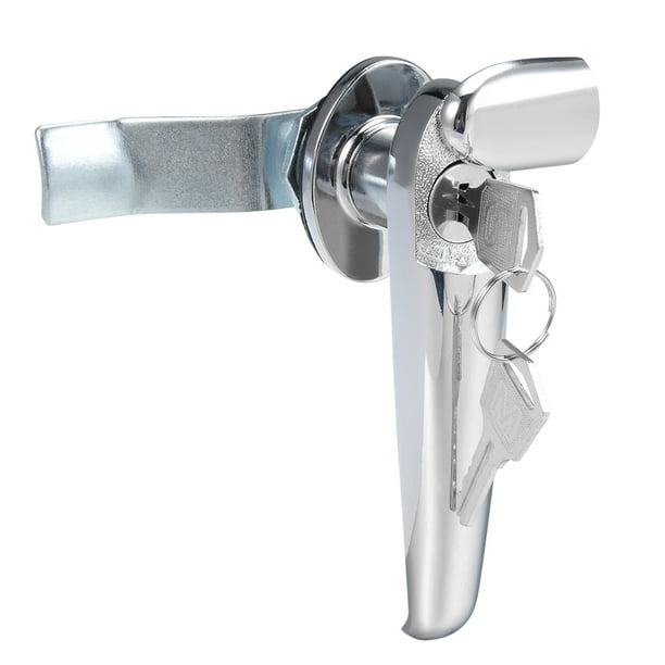 Level Handle Cam Lock, Zinc Alloy Chrome Finished L Shape w Keys MS308