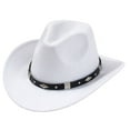thumbnail image 2 of ZHOGXU Stylish Unisex Cowboy Hat With Buckle Belt For Concerts Outdoor Events And Party Wear Elegant Fashion Caps White One Size, 2 of 3