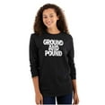 thumbnail image 3 of Ground Pound Muay Thai Fighter Plus Size Long Sleeve Graphic Tee Shirt Brisco Brands 3X, 3 of 5
