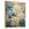 thumbnail image 2 of Designart "Mosaic Of Blooms: White And Blue Chrysanthemum Garden III" Chrysanthemums Floater Framed Wall Decor, 2 of 5
