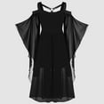 thumbnail image 5 of Plus Size Halloween Woman 2025 Outfits Dresses for Women Plus Size Fashion Gothic Mid-Length Flare Sleeve A-Line Party Dress, 5 of 8
