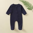 thumbnail image 2 of CAUYDY Boys Sleepers for Newborn Baby Clothing Preemie Long Sleeve Romper Fall Winter Infant Boy Pajamas Toddler Bodysuit 3 6 9 12 18 24 Months Navy for Sizes 0-3 Months, 2 of 4